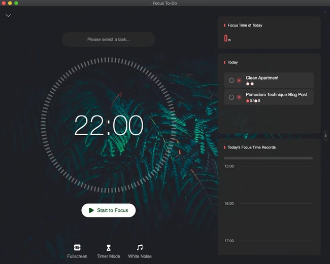 pomodoro technique app, focus todo